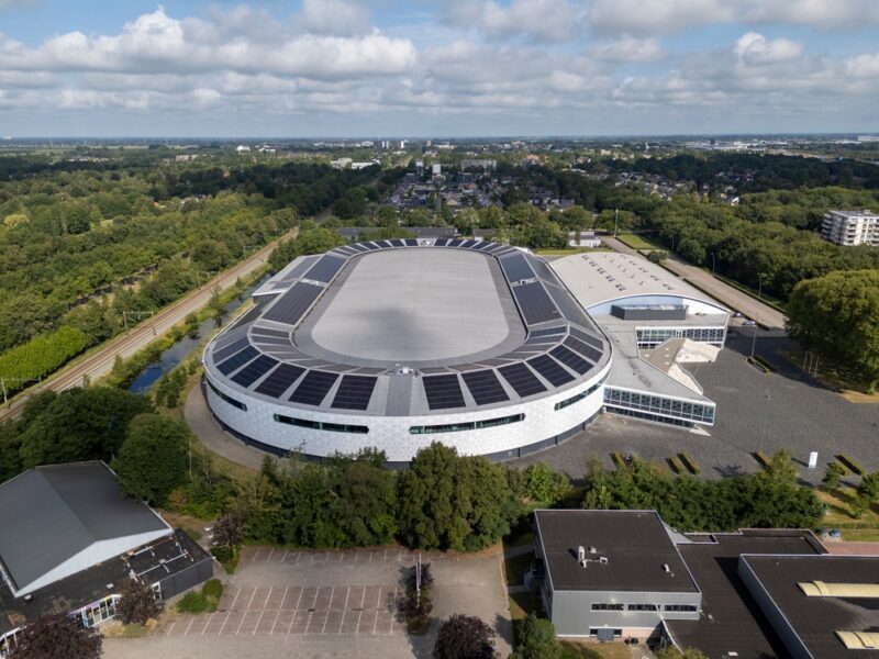 Big,Skate,On,Ice,Stadion,In,Heerenveen,,The,Netherlands.,Aerial